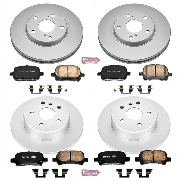 PowerStop Genuine Geomet Coated Rotor and Low-Dust Ceramic Brake Pad Kit