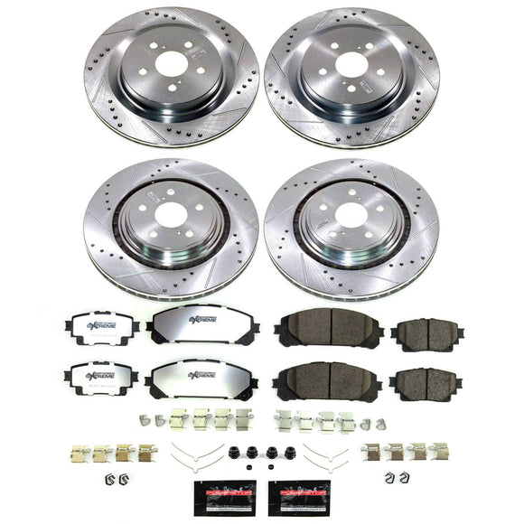 PowerStop Z36 Carbon-Fiber Ceramic Brake Pad with Drilled and Slotted Rotor Kit