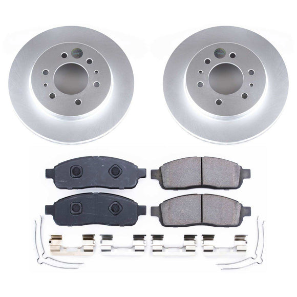 PowerStop Genuine Geomet Coated Rotor and Low-Dust Ceramic Brake Pad Kit