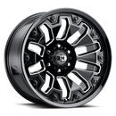 18x9 Vision 362 Armor Gloss Black Milled Spoke with Black Bolt Inserts 5x139.7 E