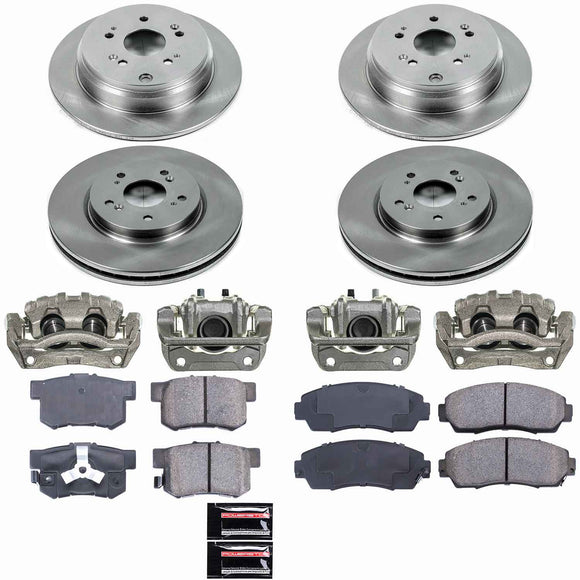 PowerStop OE Stock Replacement Low-Dust Ceramic Brake Pad, Rotor and Caliper Kit