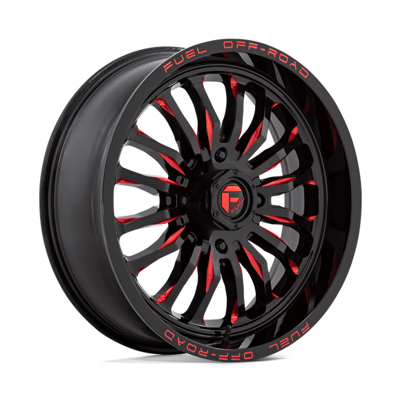 20X7 Fuel UTV D822 ARC UTV Gloss Black Milled Red 4X156 ET13 Wheel Rim