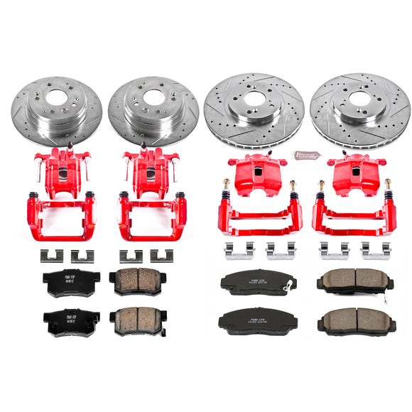 PowerStop Z23 Daily Driver Carbon-Fiber Ceramic Pads Drilled & Slotted Rotor & C