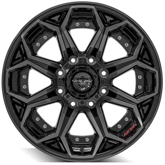4Play Gen2 4P80R 20x10 Black Brushed Face Wheel 8x165.1 ET-24 CB124.9