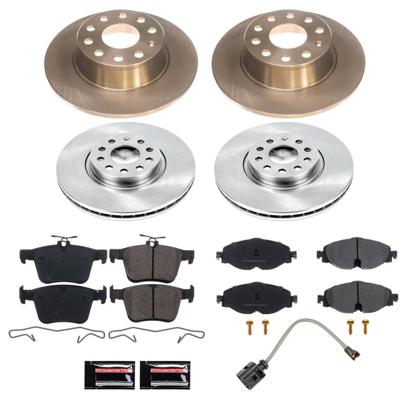 PowerStop OE Stock Replacement Low-Dust Ceramic Brake Pad and Rotor Kit