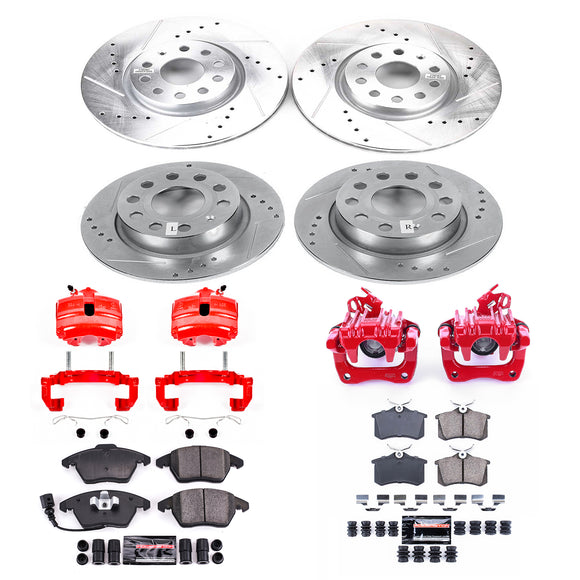 PowerStop Z23 Daily Driver Carbon-Fiber Ceramic Pads Drilled & Slotted Rotor & C