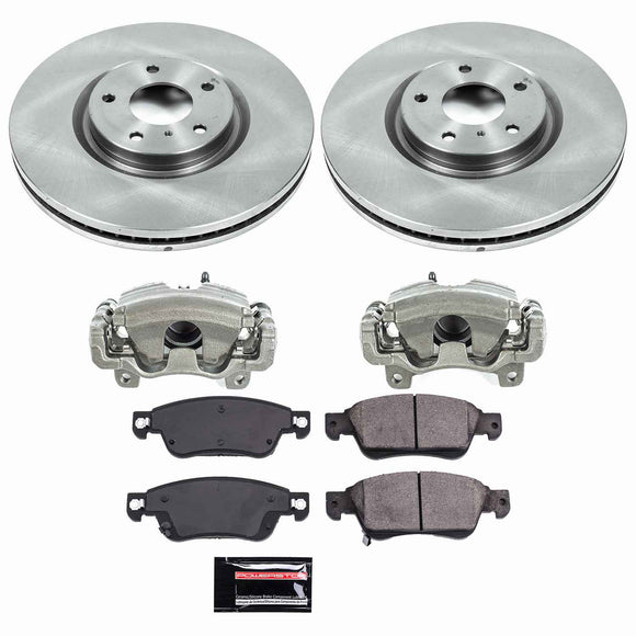 PowerStop OE Stock Replacement Low-Dust Ceramic Brake Pad, Rotor and Caliper Kit