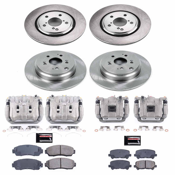 PowerStop OE Stock Replacement Low-Dust Ceramic Brake Pad, Rotor and Caliper Kit