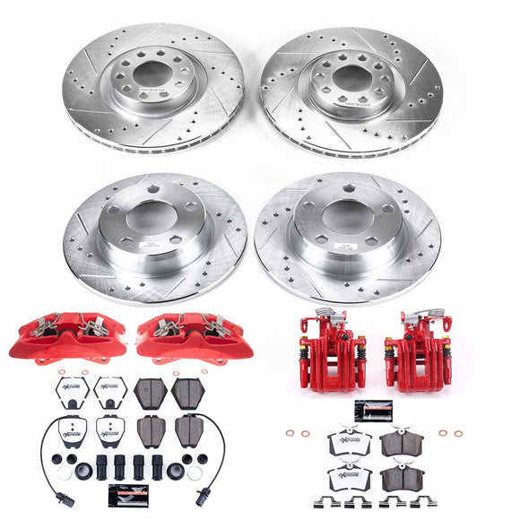 PowerStop Z26 Street Performance Ceramic Brake Pad, Drilled Slotted Rotor, and C