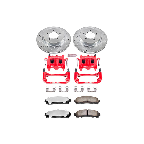 PowerStop Z36 Truck and SUV Ceramic Brake Pad, Drilled & Slotted Rotor, and Cali