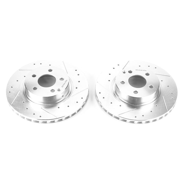 PowerStop Evolution Drilled Slotted Rotors Pair Front For Mercedes-Benz E500