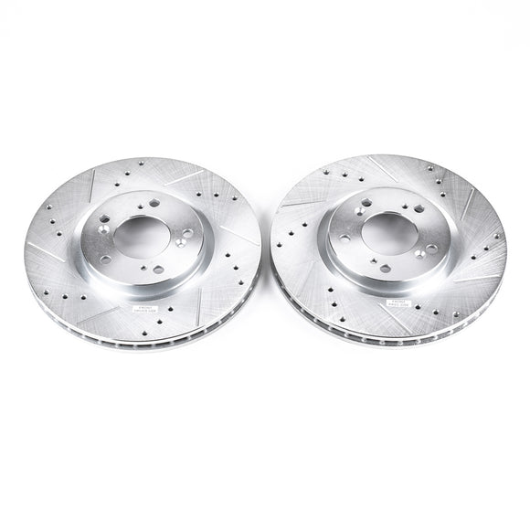 PowerStop Evolution Drilled Slotted Rotors Pair Front For Honda S2000