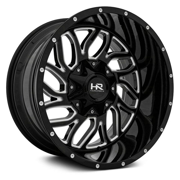 22x10 Hardrock Destroyer Gloss Black Milled 8x165.1 ET-25 wheel/rim