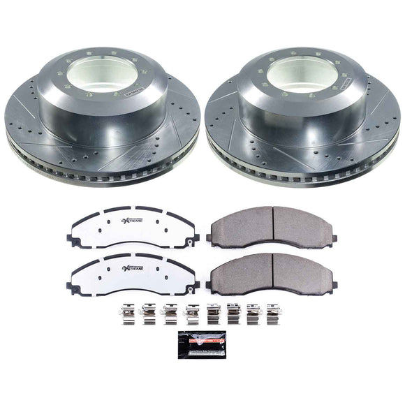 PowerStop Z36 Carbon-Fiber Ceramic Brake Pad with Drilled and Slotted Rotor Kit