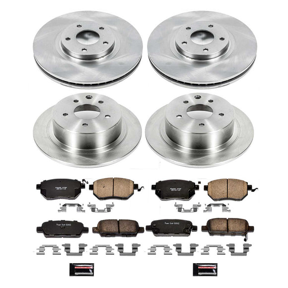 PowerStop OE Stock Replacement Low-Dust Ceramic Brake Pad and Rotor Kit