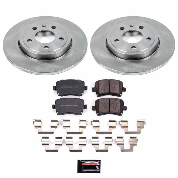 PowerStop OE Stock Replacement Low-Dust Ceramic Brake Pad and Rotor Kit