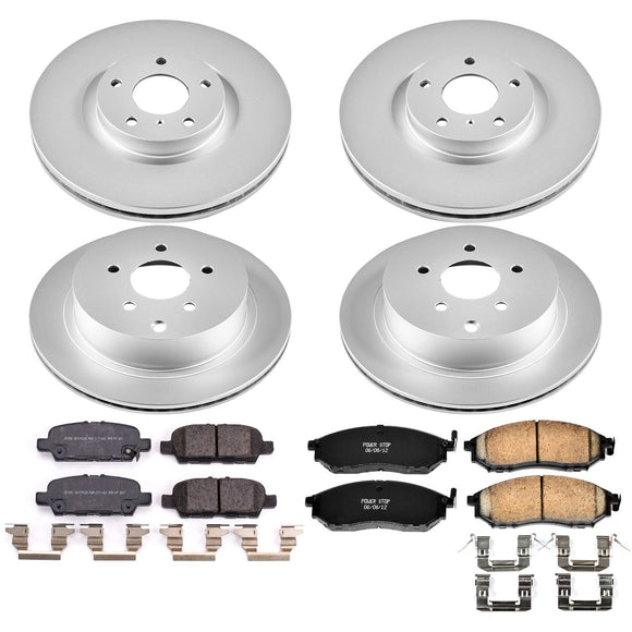 PowerStop Genuine Geomet Coated Rotor and Low-Dust Ceramic Brake Pad Kit
