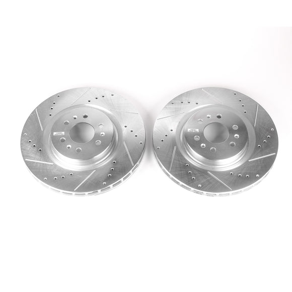 PowerStop Evolution Drilled Slotted Rotors Pair Front For Cadillac CTS