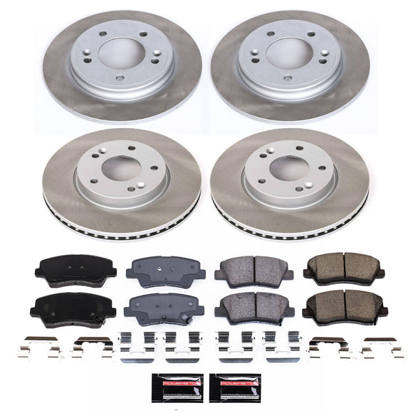 PowerStop Semi-Coated Rotor and Low-Dust Ceramic Brake Pad Kit