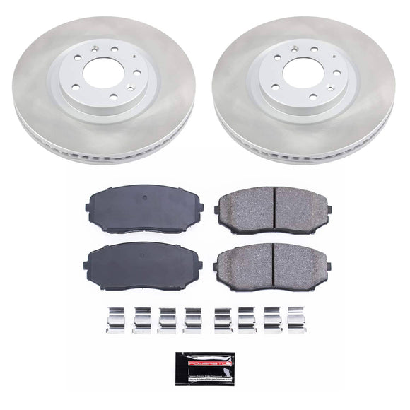 PowerStop Semi-Coated Rotor and Low-Dust Ceramic Brake Pad Kit