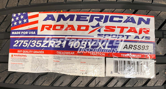 275/35ZR21 American Roadstar Sport A/S 103Y BSW XL 275 35 21 2753521