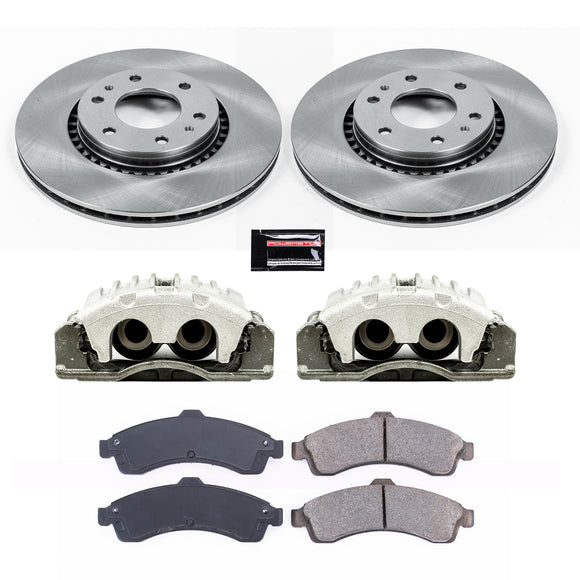 PowerStop OE Stock Replacement Low-Dust Ceramic Brake Pad, Rotor and Caliper Kit