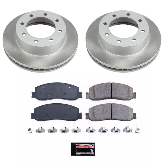 PowerStop Semi-Coated Rotor and Low-Dust Ceramic Brake Pad Kit