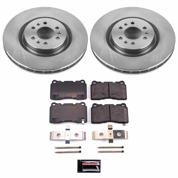 PowerStop OE Stock Replacement Low-Dust Ceramic Brake Pad and Rotor Kit