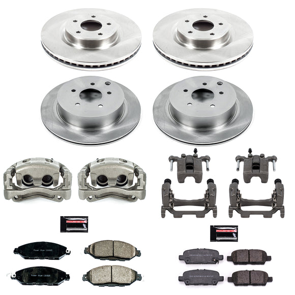 PowerStop OE Stock Replacement Low-Dust Ceramic Brake Pad, Rotor and Caliper Kit