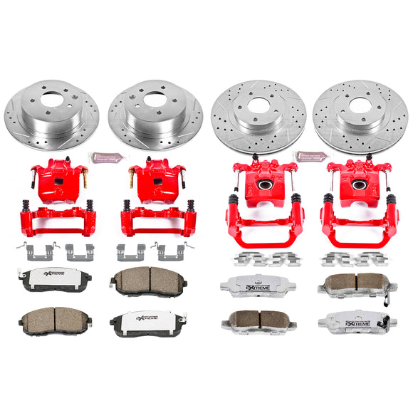 PowerStop Z26 Street Performance Ceramic Brake Pad, Drilled Slotted Rotor, and C