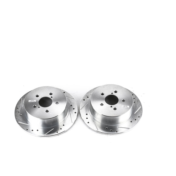 PowerStop Evolution Drilled Slotted Rotors Pair Rear For Subaru Legacy