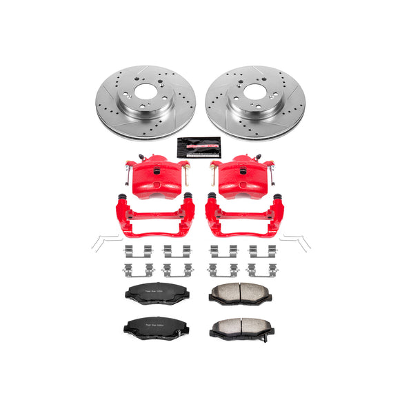PowerStop Z36 Truck and SUV Ceramic Brake Pad, Drilled & Slotted Rotor, and Cali