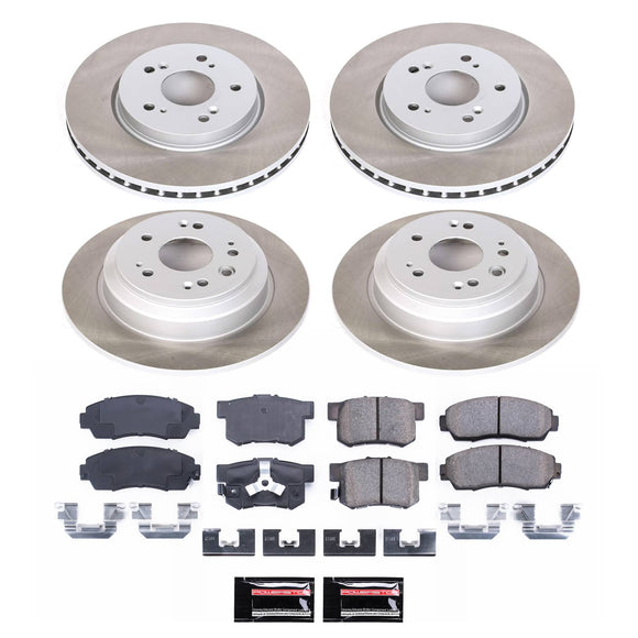 PowerStop Semi-Coated Rotor and Low-Dust Ceramic Brake Pad Kit