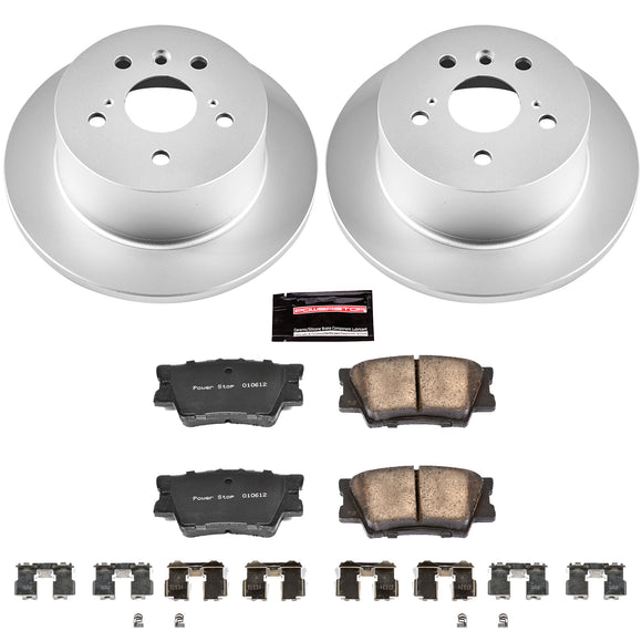 PowerStop Genuine Geomet Coated Rotor and Low-Dust Ceramic Brake Pad Kit