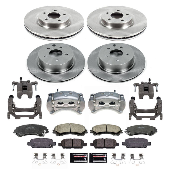 PowerStop OE Stock Replacement Low-Dust Ceramic Brake Pad, Rotor and Caliper Kit