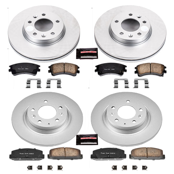 PowerStop Genuine Geomet Coated Rotor and Low-Dust Ceramic Brake Pad Kit