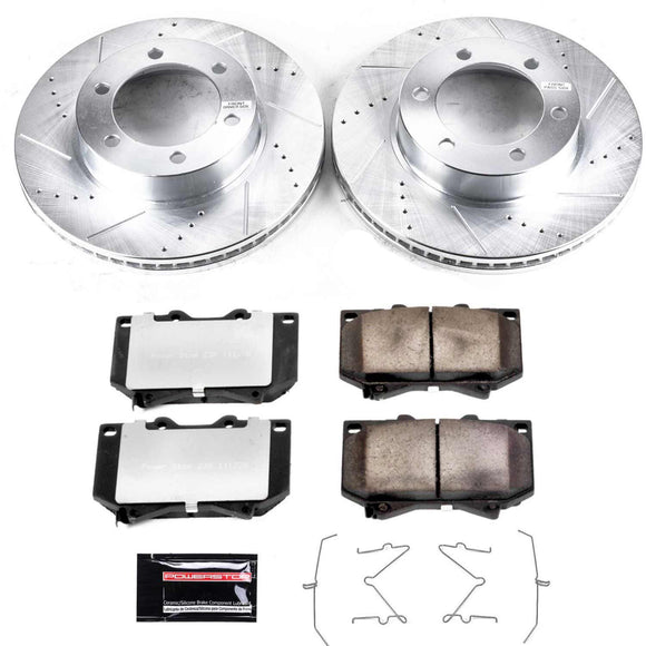 PowerStop Z36 Carbon-Fiber Ceramic Brake Pad with Drilled and Slotted Rotor Kit