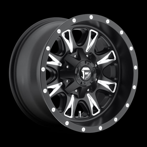 17X6.5 Fuel D513 THROTTLE Matte Black Milled 8X200 ET129 wheel/rim