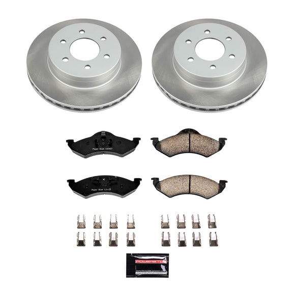 PowerStop Semi-Coated Rotor and Low-Dust Ceramic Brake Pad Kit