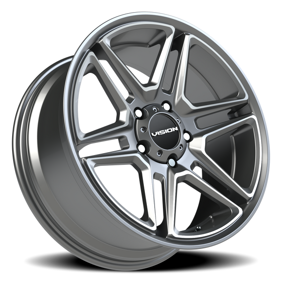 20x9 Vision 476 Wedge Gun Metal Machined Face Wheel 5x139.7 ET15 CB77.8