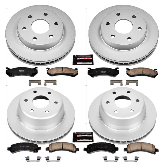 PowerStop Genuine Geomet Coated Rotor and Low-Dust Ceramic Brake Pad Kit