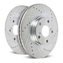 PowerStop Evolution Drilled Slotted Rotors Pair Rear For BMW 535i