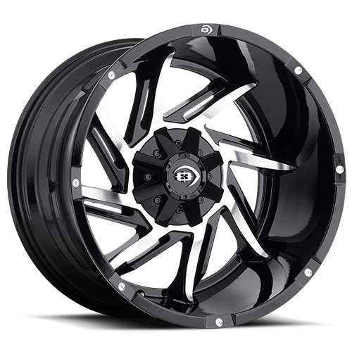 20x9 Vision 422 Prowler Gloss Black Machined Face Wheel 8x180 ET12 CB124.2