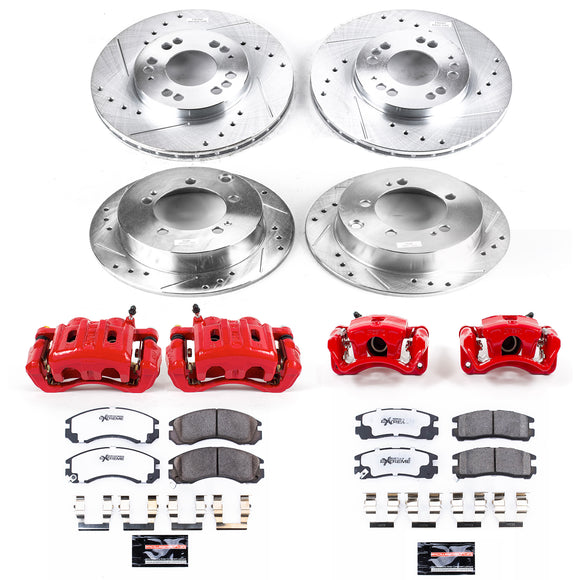 PowerStop Z26 Street Performance Ceramic Brake Pad, Drilled Slotted Rotor, and C