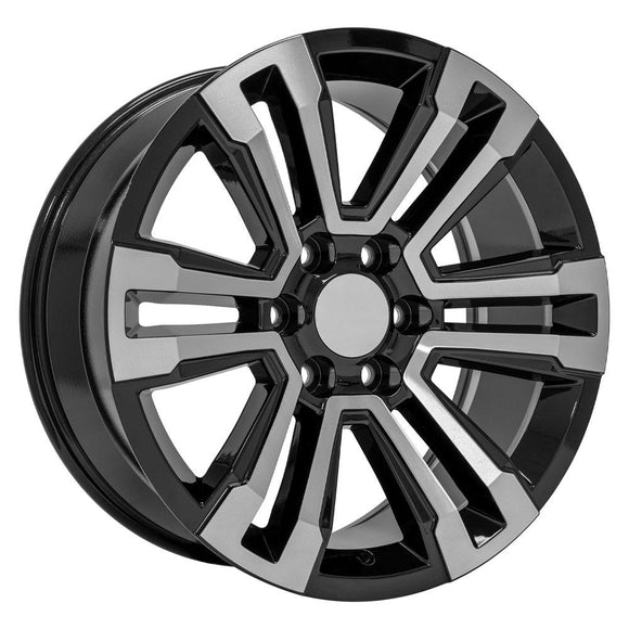 20" Replica Wheel fits GMC Yukon Denali - CV44 Black Machined 20x9