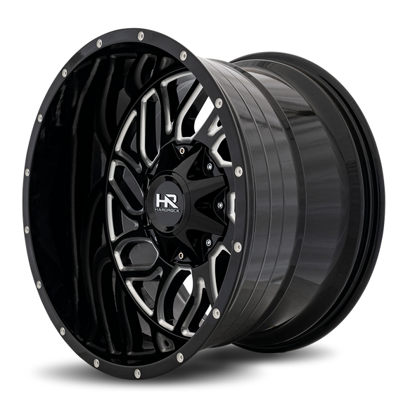 20x12 Hardrock Destroyer Gloss Black Milled 5x127/139.7 ET-51 wheel/rim