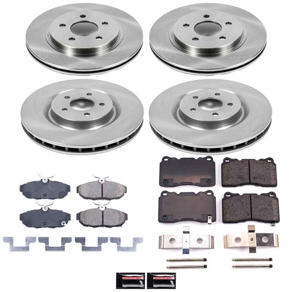 PowerStop OE Stock Replacement Low-Dust Ceramic Brake Pad and Rotor Kit
