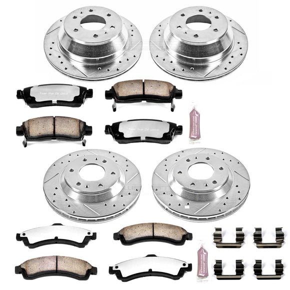 PowerStop Z36 Carbon-Fiber Ceramic Brake Pad with Drilled and Slotted Rotor Kit