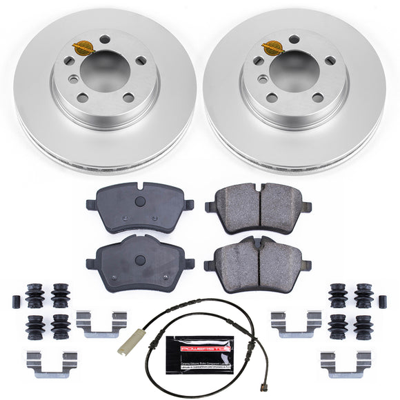 PowerStop Genuine Geomet Coated Rotor and Carbon-Fiber Ceramic Brake Pad Kit
