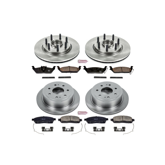 PowerStop OE Stock Replacement Low-Dust Ceramic Brake Pad and Rotor Kit